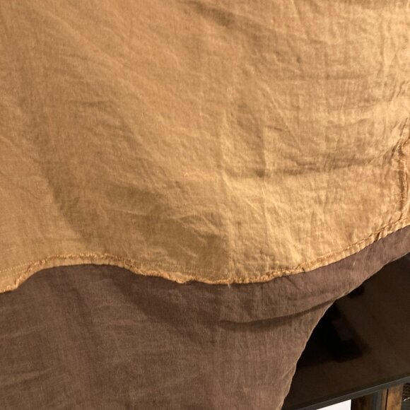 Unique Spring Summer 100% Linen Jacket/Blouse, One Size, khaki/coffee color - Picture 16 of 16